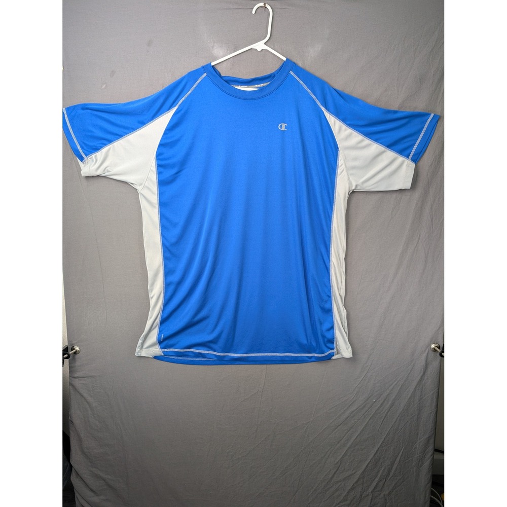 Champion Mens Powertrain Vapor T-Shirt Blue Gray 3XLT Short Sleeve Activewear